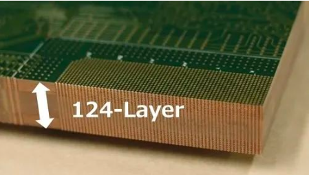 Micrometer measuring the edge thickness of a finished multilayer printed circuit board