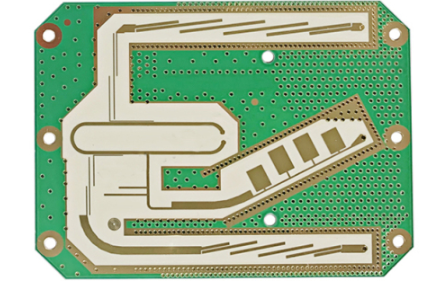 PCB layout showing thermal vias and silkscreen placement around heat paths