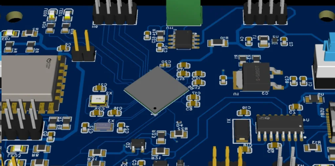 PCB top layer with heat sensitive component and surrounding silkscreen layout